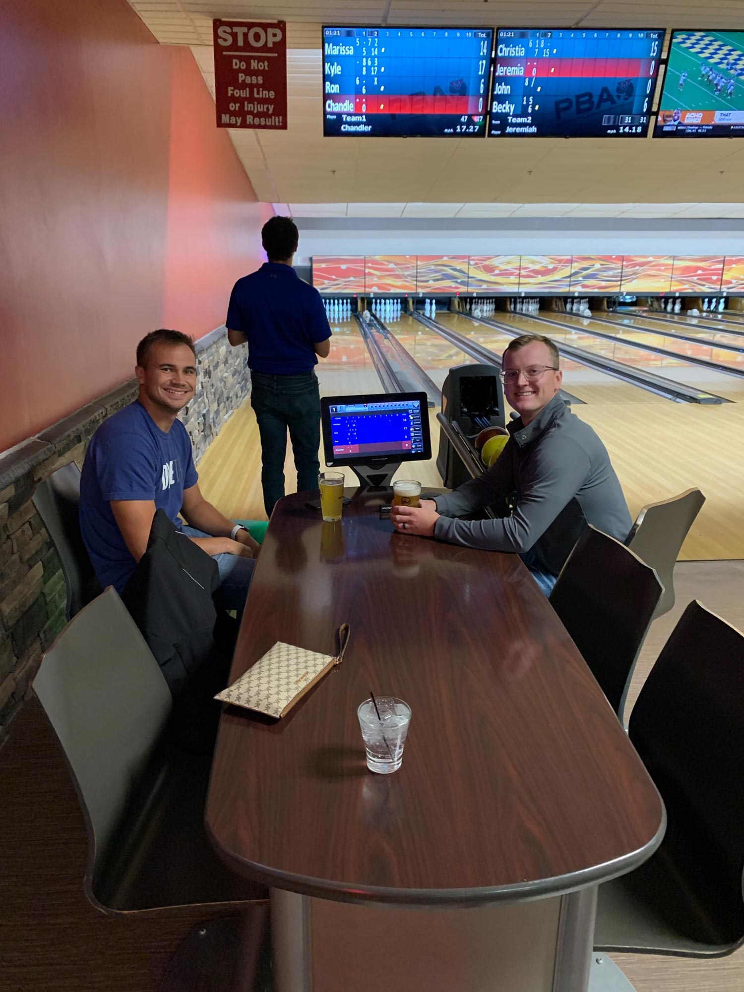 Men playing bowling
