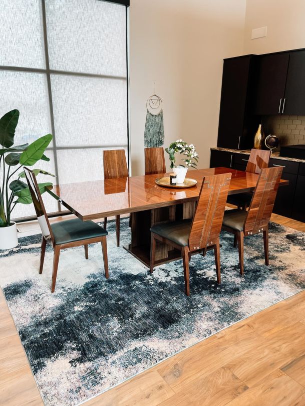 Dining Room with closed shades