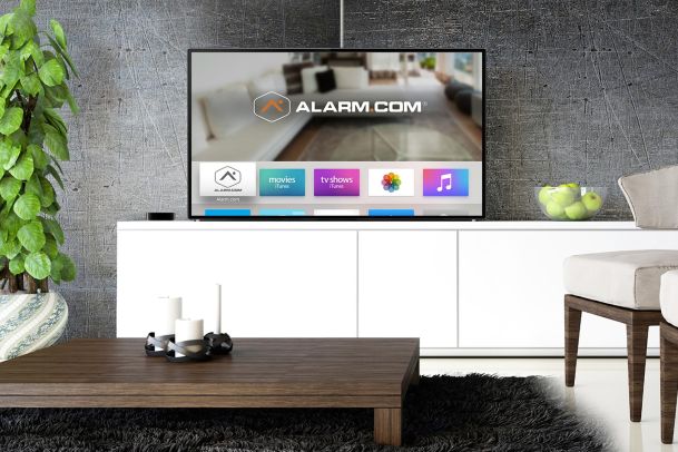 Alarm.com home screen in Apple TV