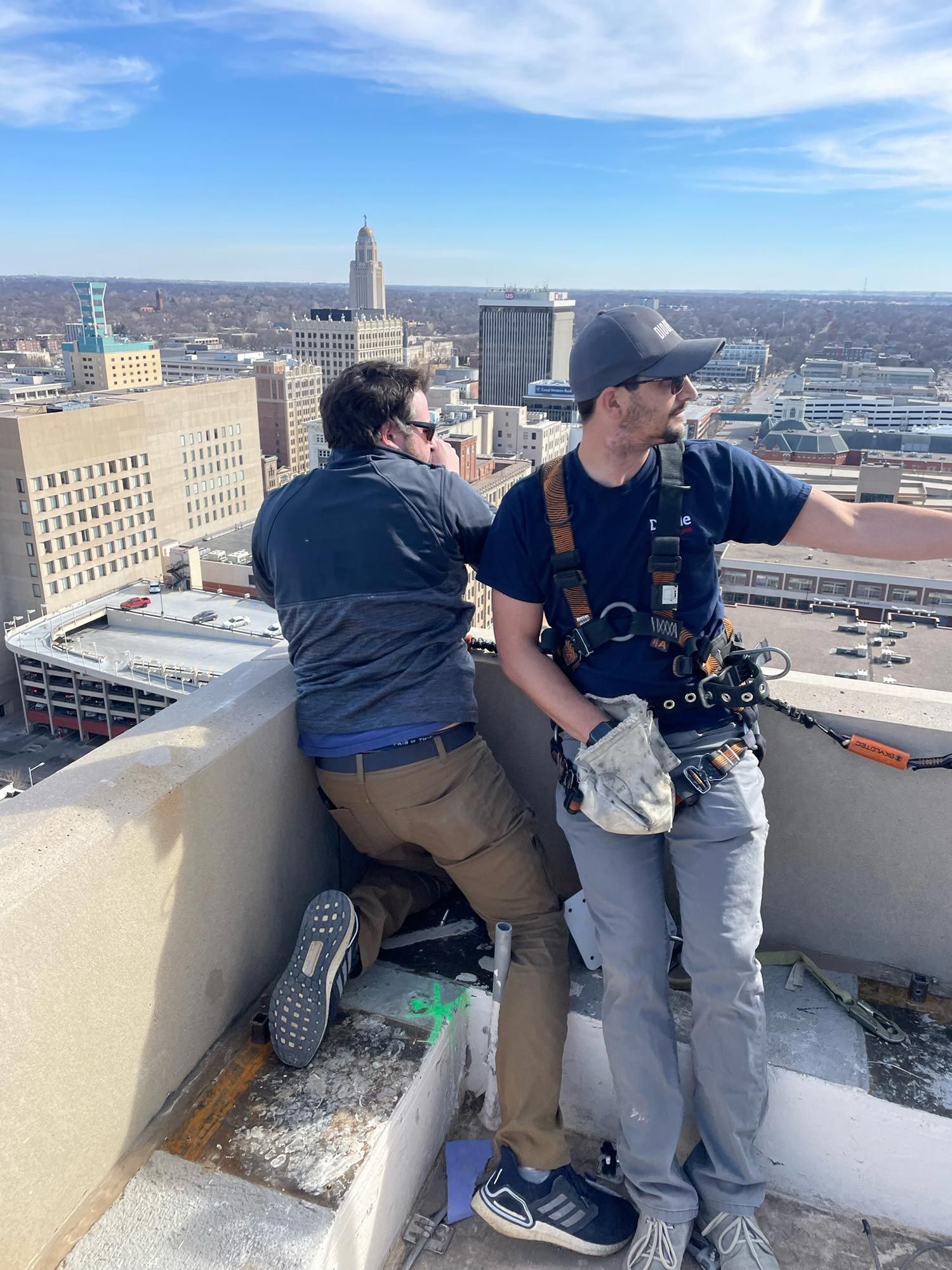 Men working in rooftop